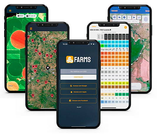 aplicativo para agronegócio farms agricultura mapas de satélite previsão do tempo medição de área polígonos ndvi